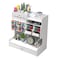 Hggzeg White Pen Holder with Compartments and Drawer Marker Organizer Art Supply Accessories MultiFunctional Pencil Storage for Home Office and School
