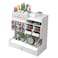 Hggzeg White Pen Holder with Compartments and Drawer Marker Organizer Art Supply Accessories MultiFunctional Pencil Storage for Home Office and School