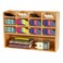 Dicunoy Desktop Pen Holder Organizer Bamboo Art Supply Storage Caddy Holds 300 Pencils 13 Compartments Thick Pencil Holder Box for Color Pencils School Classroom Office