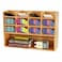 Dicunoy Desktop Pen Holder Organizer Bamboo Art Supply Storage Caddy Holds 300 Pencils 13 Compartments Thick Pencil Holder Box for Color Pencils School Classroom Office