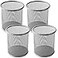 Ameceres 4 Packs Wire Mesh Pencil Holder Metal Pen Cup Desk Pen Organizer Case Pencil Jar Black for Office Home Silver