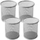 Ameceres 4 Packs Wire Mesh Pencil Holder Metal Pen Cup Desk Pen Organizer Case Pencil Jar Black for Office Home Silver