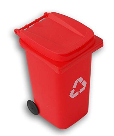 Retail Mini Curbside Recycle Can Pencil Cup Holder 55 Inches Tall Red