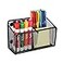 Ameceres Magnetic Pencil Holder Extra Strong Magnets Mesh Marker Holder Perfect for Whiteboard Refrigerator and Locker Accessories 2Compartment 1 Pack