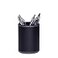 esowemsn 1PC Black PU Leather Round Pencil Pen Cup Holder Stand Desk Organizer Desktop Stationery Container Accessorires for Home School Office