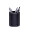 esowemsn 1PC Black PU Leather Round Pencil Pen Cup Holder Stand Desk Organizer Desktop Stationery Container Accessorires for Home School Office