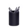 esowemsn 1PC Black PU Leather Round Pencil Pen Cup Holder Stand Desk Organizer Desktop Stationery Container Accessorires for Home School Office