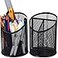 MINDEPOT 2 Pack Mesh Pencil Holder Pen Cup for Desk Round Black Pen Holder Desktop Pen Organizer 3 Compartments Pencil Organizer Desk Organizer for Office Home School