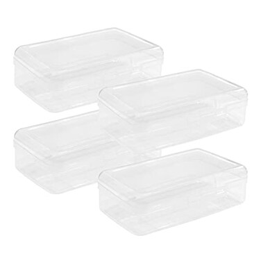 Ykimok Large Capacity Clear Pencil Box Pencil Case Plastic Pencil Boxes Stackable Design Supply Boxes for School Classroom 4Pack Clear