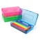 Tamaki 3 Pack Plastic Pencil Box Large Capacity Pencil Boxes Clear Boxes with Snaptight Lid Stackable Design and Stylish Office Supplies Storage Organizer Box Blue Green Pink