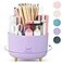 SKYDUE 360 Rotating Purple Pen Art Supply Organizer 5 Slot Desk Organizer for Office School Home