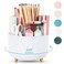 SKYDUE 360 Rotating Organizer DualPurpose Pen Pencil Holder with 5 Slots Suitable for Office School or Home White