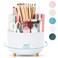 SKYDUE 360 Rotating Organizer DualPurpose Pen Pencil Holder with 5 Slots Suitable for Office School or Home White