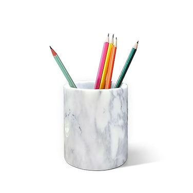 CABALAY Marble Pencil Pen Holder for DeskMakeup Brush Holder Stand for Desk Marble Pattern Pencil Cup for Kids Durable Organizer Ideal Gift for Home Officegray