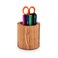 NIRMAN Acacia Wood PencilPen Holder for desk Round Desktop Organizer for Desk Multi Purpose Use for Home School Office Supplies 4 x 4 x 4