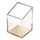 OfficeGoods Acrylic Pen Pencil Holder Modern Trapezoid Design Beautiful Desk Organizer for Home or Office Contrasting Metal Base 3 Square w 35 Front 45 Back Gold