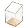 OfficeGoods Acrylic Pen Pencil Holder Modern Trapezoid Design Beautiful Desk Organizer for Home or Office Contrasting Metal Base 3 Square w 35 Front 45 Back Gold