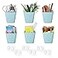 LIGHT DUST Wall Caddy Pen Holders 6 Pack Large Pencil Cups Organizer for Marker Remote Crayon White Board Accessories with Adhesive Stickers Office Home Craft Class Kids Room Art Organization Blue
