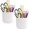 JDYOOMI Pencil Holder SelfAdhesive Wall Mount Pen CupMarker PotWriting Utensil Storage Organizer for FridgeLockerWhiteboardhome and office White 2PcsSet