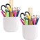 JDYOOMI Pencil Holder SelfAdhesive Wall Mount Pen CupMarker PotWriting Utensil Storage Organizer for FridgeLockerWhiteboardhome and office White 2PcsSet