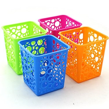 Z ZICOME Desktop Office Storage Organizer Hollow Pen Pencil Holder Basket Set of 4