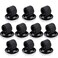 Outus 10 Pcs Black Pen Holder Clips Steel Pen Holder Self Adhesive Pencil Organizer with Adjustable Spring Loop for Refrigerator Whiteboard Erase Board and Bulletin Board Map