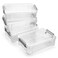 BTSKY 4 Pack Extra Large Plastic Pencil Box Stackable Translucent Clear Pencil Caase Crayon Box Set Marker Organizer Art Supply Storage Organizer for Gel Pens Pencils Erasers Tape Markers etcGrey