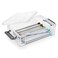 BTSKY 4 Pack Extra Large Plastic Pencil Box Stackable Translucent Clear Pencil Caase Crayon Box Set Marker Organizer Art Supply Storage Organizer for Gel Pens Pencils Erasers Tape Markers etcGrey