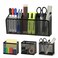 Neudeco Magnetic Pencil Holder Locker Shelf Organizer Metal Mesh Storage Basket for Whiteboard Refrigerator Marks Pens SchoolOffice SuppliesBlack Pack of 4