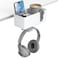 KDD 4in1 Desk Organizer Under Desk Cup Holder and Headphone Hanger with 2 Wire Holes Rotating Hanger and Detachable Storage for Cup Phone and Pen White