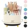 SKYDUE 360 Rotating Organizer DualPurpose Pencil Pen Holder 5Slot Rotating Pencil Cup for Office School Home BeigeBlack