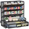 Marbrasse Larger Mesh Desk Organizer with Drawer MultiFunctional Pen Pencil Holder Easy Assembly Desk Organizers and Accessories for Office Art Supplies Black