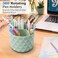 Nuozme Desk Organizer 360Degree Rotating Pencil Pen Holders For Desk Diamond Pattern Pen Organizer With 5 Compartments Cute Desk Accessories Decor For Office SchoolHomeArt Supply Green
