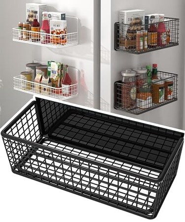Buyyyit Magnetic Basket Magnetic Fridge Organizer Magnetic Pencil Holder Whiteboard Accessories Home Kitchen Organization BlackHigh