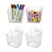 LIGHT DUST Clear Adhesive Wall Storage Bins 4 Pack Cabinet Door Organizer Holders Hanging Wall Mount Pockets Plastic Cups for Shower Bathroom Makeup Office Craft Remote Kitchen Sink RV Organization Sm