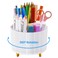 IVEETTY 360 Rotating Pencil Pen Holder for Desk White Pen Organizer with 6 Slots Cute Office Supplies Desk Accessories for Office School Home