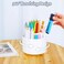 IVEETTY 360 Rotating Pencil Pen Holder for Desk White Pen Organizer with 6 Slots Cute Office Supplies Desk Accessories for Office School Home