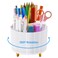 IVEETTY 360 Rotating Pencil Pen Holder for Desk White Pen Organizer with 6 Slots Cute Office Supplies Desk Accessories for Office School Home