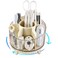 MINDFARGE Rotating Pencil Holder Desk Organizer with MultiCompartment DesignStylish Functional Storage Solution for Home Offices Classroom Art Supplies Storage Transparent white