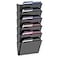 MINDEPOT 6 Pockets Acrylic Wall File Organizer Clear Wall File Holder Plastic Hanging Wall File Holder for Office School and Home Black