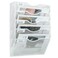 PAG Hanging Wall File Holder Mail Organizer Wall Mount Document Letter Rack 5Tier White