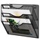 EasyPAG 3 Pocket Mesh Wall File Organizer Hanging Paper Folder Holder with Classify Label Vertical Wall Mount Mail Organizer for Office Home Classroom Black