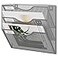 EasyPAG 3 Pocket Mesh Wall File Organizer Hanging Paper Folder Holder with Classify Label Vertical Wall Mount Mail Organizer for Office Home Classroom Silver