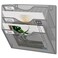 EasyPAG 3 Pocket Mesh Wall File Organizer Hanging Paper Folder Holder with Classify Label Vertical Wall Mount Mail Organizer for Office Home Classroom Silver
