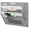 EasyPAG 3 Pocket Mesh Wall File Organizer Hanging Paper Folder Holder with Classify Label Vertical Wall Mount Mail Organizer for Office Home Classroom Silver