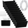 Tenceur 12 Pcs Plastic Single Pocket Wall Mount File Holder with Double Sided Adhesive Tape and Screws Wall File Hanging Folder Letter Paper Mail Organizer for Office Home ClassroomBlack