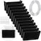 Tenceur 12 Pcs Plastic Single Pocket Wall Mount File Holder with Double Sided Adhesive Tape and Screws Wall File Hanging Folder Letter Paper Mail Organizer for Office Home ClassroomBlack