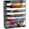 GDINDINFAN Wall File Organizer Holder Mesh Hanging Paper Document HolderVertical 6 Pocket Tier for Office Home Black