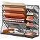 SUPEASY Wall File Organizer 5Tier office wall organizer with 4 Pen Holders Wall Organizer for Office with Rshaped Bottom Tray Metal Desk Organizer for Office School Home Black