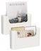 FKTXCO Wall Mount File Organizer Holder Hanging File Organizer Door Office Mail Supplies Storage Magazine Envelope Planner Wall Single Pocket Off White 2 Pack